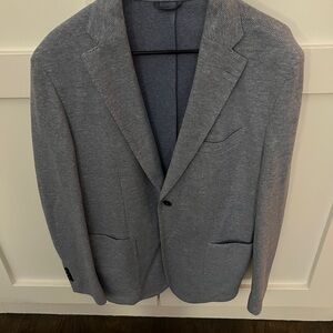 Lubiam Blue-Gray Sport Coat with Notched Lapel and Slim Fit